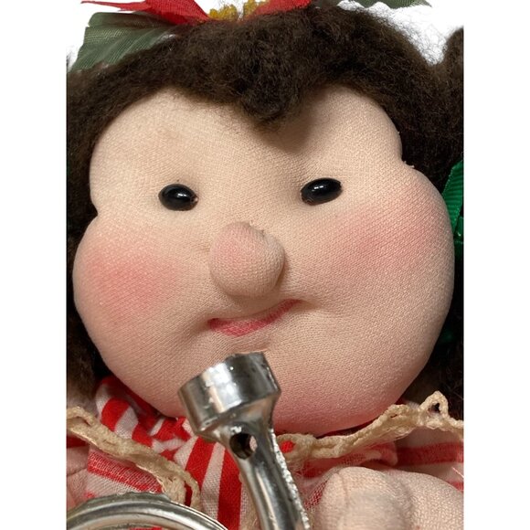 Vintage Christmas Angel Dolls Band Trumpets Horn Nostalgia set 3 handmade soft - Picture 5 of 14